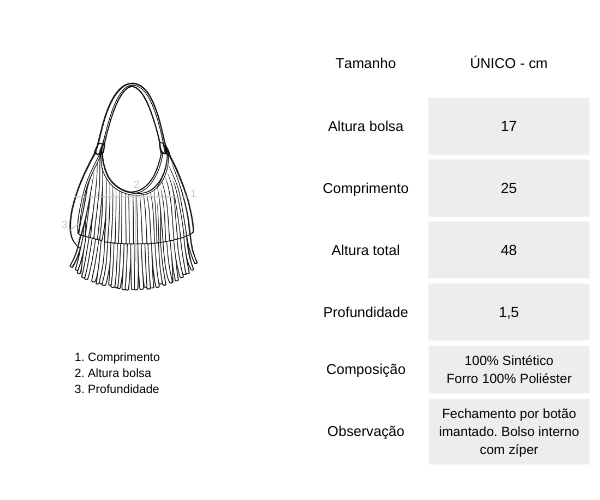 BOLSA FRANJA BOHEMIAN Amomaniah - Loja Virtual